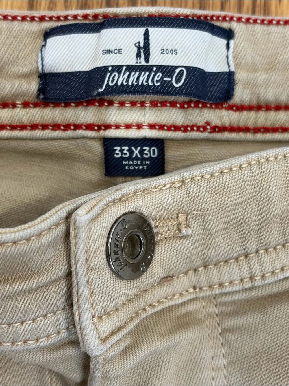 johnnie-O Slim Straight Khaki Chinos (33)